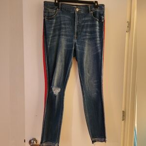 Express Distressed Skinny Jeans